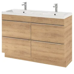 GoodHome Plan double vasque en résine blanc Mila 120 cm* Plan Double Vasque
