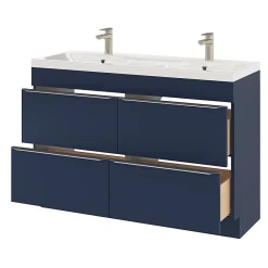 GoodHome Plan double vasque en résine blanc Mila 120 cm* Plan Double Vasque