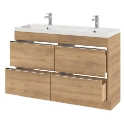 GoodHome Plan double vasque en résine blanc Mila 120 cm* Plan Double Vasque