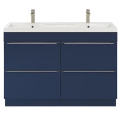 GoodHome Plan double vasque en résine blanc Mila 120 cm* Plan Double Vasque