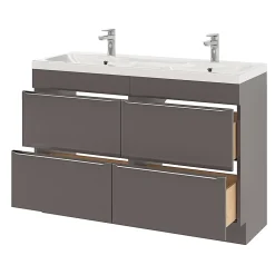GoodHome Plan double vasque en résine blanc Mila 120 cm* Plan Double Vasque
