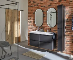 GoodHome Plan double vasque en résine blanc Mila 120 cm* Plan Double Vasque