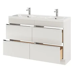 GoodHome Plan double vasque en résine blanc Mila 120 cm* Plan Double Vasque