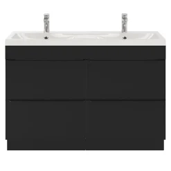 GoodHome Plan double vasque en résine blanc Mila 120 cm* Plan Double Vasque