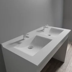 Cuisibane Plan double vasque en résine de synthèse RESIPLAN - 120 cm