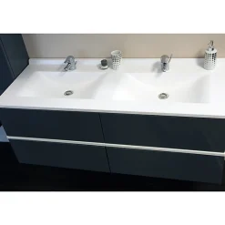 Cuisibane Plan double vasque en résine de synthèse RESIPLAN - 140 cm* Plan Double Vasque