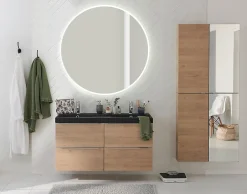 GoodHome Plan double vasque noir Mila 120 cm* Plan Double Vasque