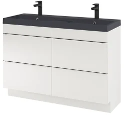 GoodHome Plan double vasque noir Mila 120 cm* Plan Double Vasque