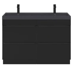 GoodHome Plan double vasque noir Mila 120 cm* Plan Double Vasque