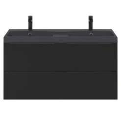 GoodHome Plan double vasque noir Mila 120 cm* Plan Double Vasque