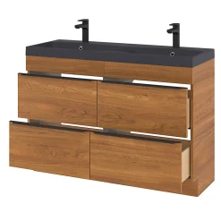 GoodHome Plan double vasque noir Mila 120 cm* Plan Double Vasque