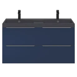 GoodHome Plan double vasque noir Mila 120 cm* Plan Double Vasque