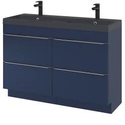 GoodHome Plan double vasque noir Mila 120 cm* Plan Double Vasque