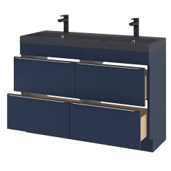 GoodHome Plan double vasque noir Mila 120 cm* Plan Double Vasque