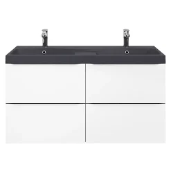 GoodHome Plan double vasque noir Mila 120 cm* Plan Double Vasque