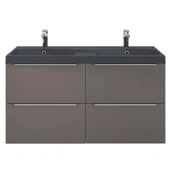 GoodHome Plan double vasque noir Mila 120 cm* Plan Double Vasque
