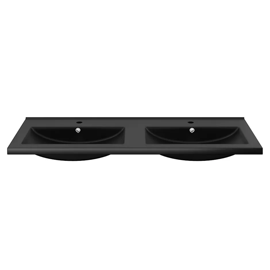 GoodHome Plan double vasque noir Nira 120 cm