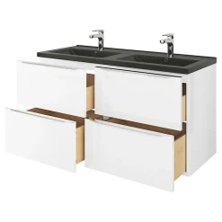 GoodHome Plan double vasque noir Nira 120 cm