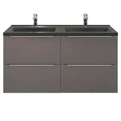 GoodHome Plan double vasque noir Nira 120 cm