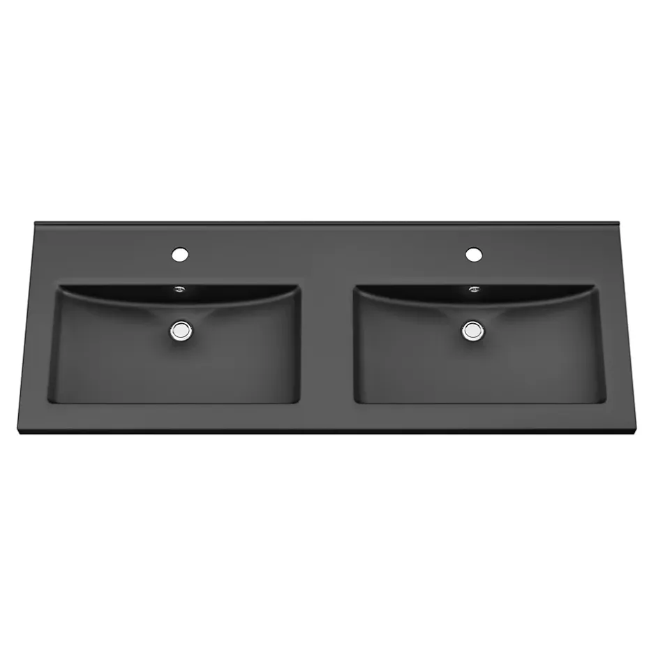GoodHome Plan double vasque noir Nira 120 cm