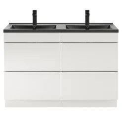 GoodHome Plan double vasque noir Nira 120 cm