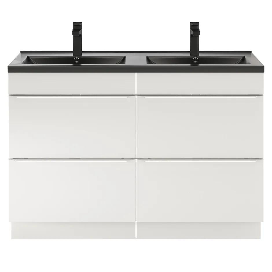 GoodHome Plan double vasque noir Nira 120 cm