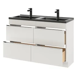 GoodHome Plan double vasque noir Nira 120 cm