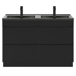 GoodHome Plan double vasque noir Nira 120 cm
