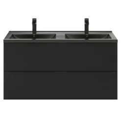 GoodHome Plan double vasque noir Nira 120 cm