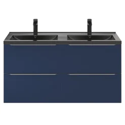 GoodHome Plan double vasque noir Nira 120 cm