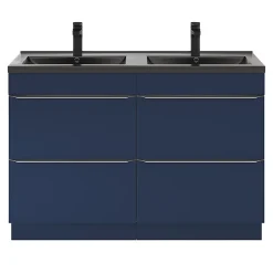 GoodHome Plan double vasque noir Nira 120 cm