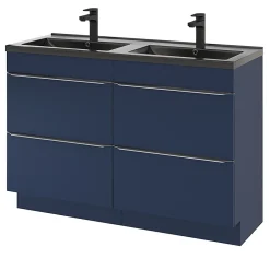 GoodHome Plan double vasque noir Nira 120 cm