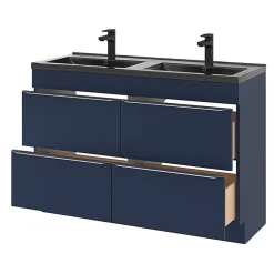 GoodHome Plan double vasque noir Nira 120 cm