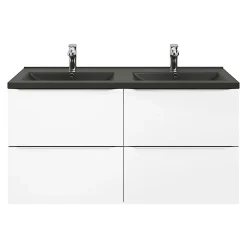 GoodHome Plan double vasque noir Nira 120 cm