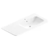Plan simple vasque à droite à encastrer résine blanc brillant Alba 106 cm