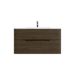 Plan simple vasque à encastrer résine blanc brillant Alba version centre 106 cm