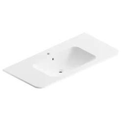 Plan simple vasque à encastrer résine blanc mat Alba version centre 106 cm