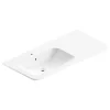 Plan simple vasque à gauche à encastrer résine blanc brillant l.106 cm, Alba