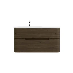 Plan simple vasque à gauche à encastrer résine blanc brillant l.106 cm, Alba