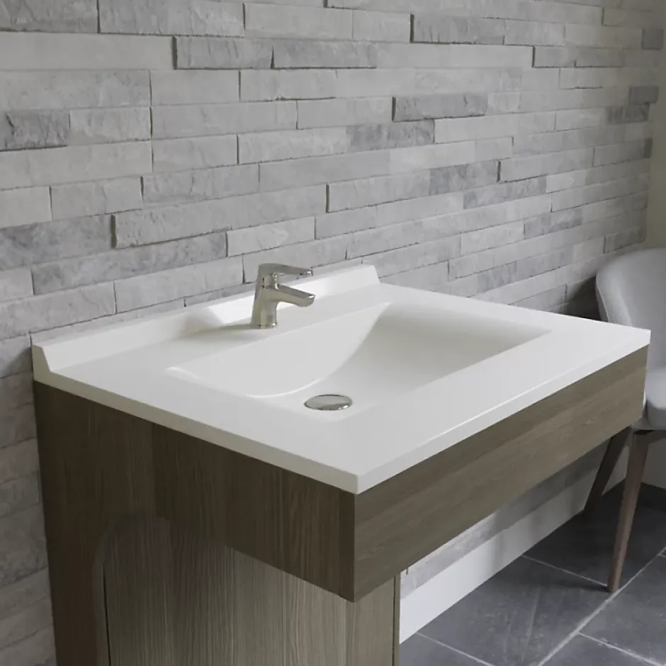 Cuisibane Plan simple vasque en résine de synthèse RESIPLAN - 70 cm* Plan Simple Vasque