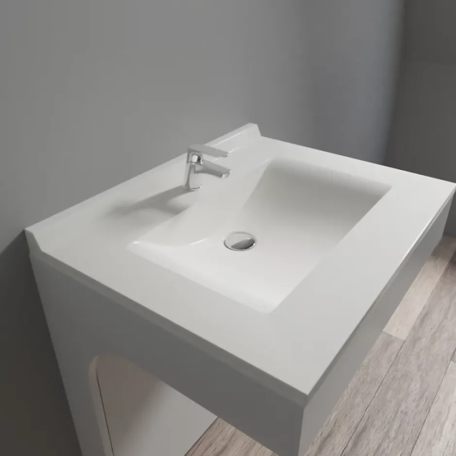 Cuisibane Plan simple vasque en résine de synthèse RESIPLAN - 70 cm* Plan Simple Vasque