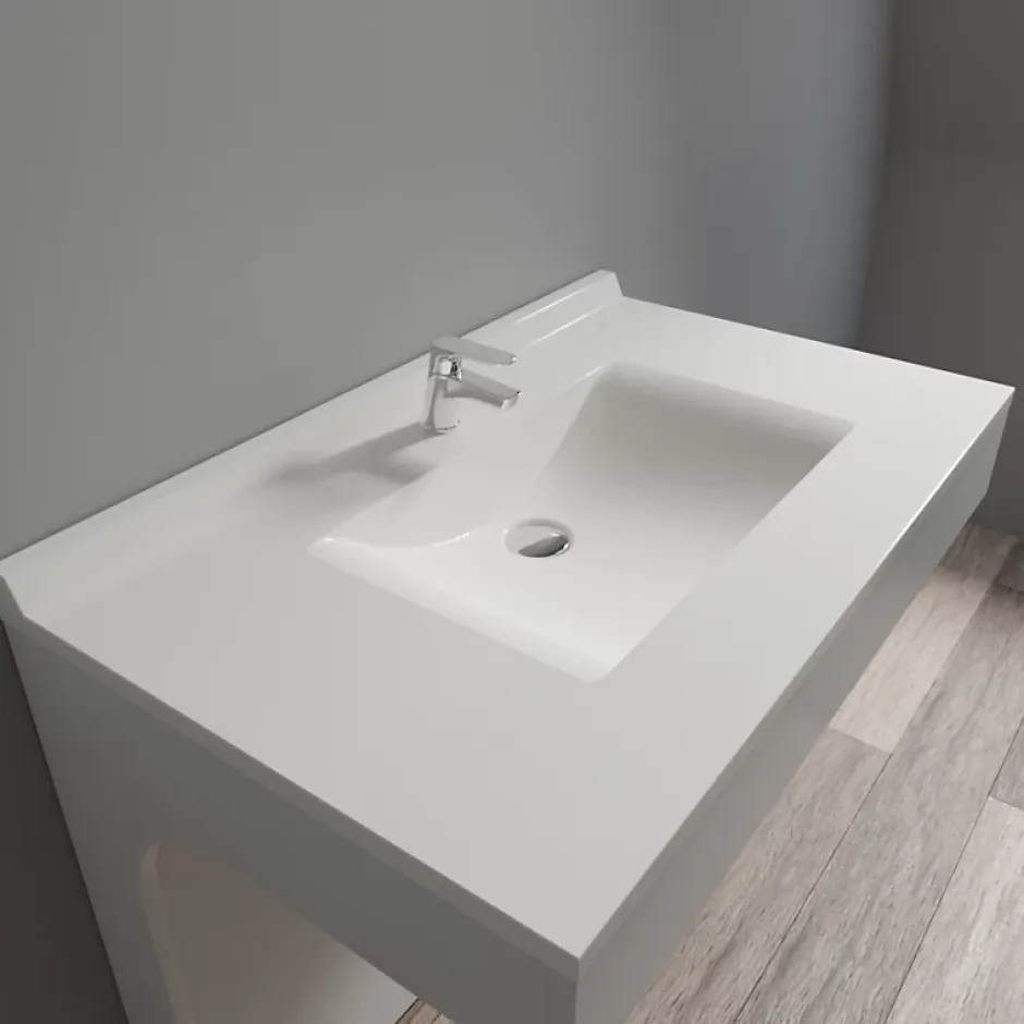Cuisibane Plan simple vasque en résine de synthèse RESIPLAN - 90 cm* Plan Simple Vasque
