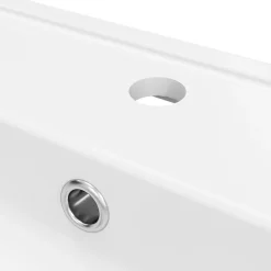GoodHome Plan simple vasque l.80,6 x H.12,3 x P.45,2 cm, en céramique blanche, levanna* Plan Simple Vasque