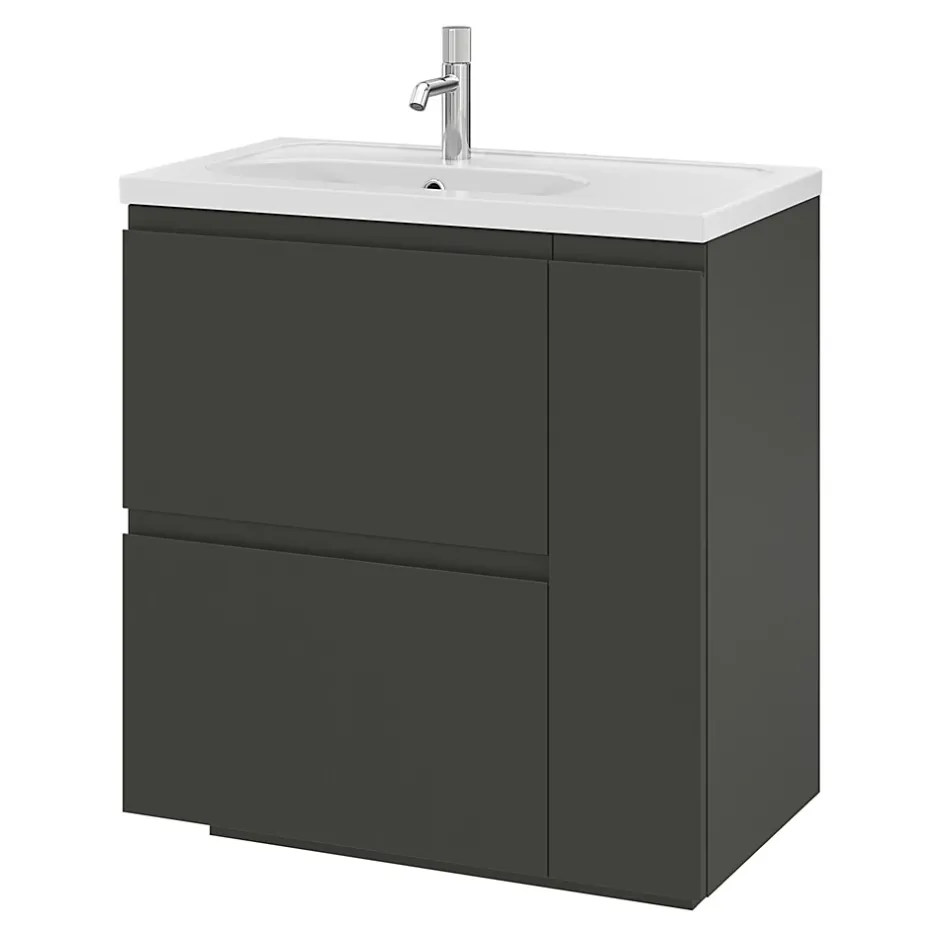 GoodHome Plan simple vasque l.80,6 x H.12,3 x P.45,2 cm, en céramique blanche, levanna* Plan Simple Vasque