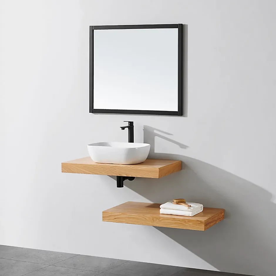 Stano Plan suspendu pour vasque TOP chêne 80 x 46 cm* Plan De Travail Salle De Bains