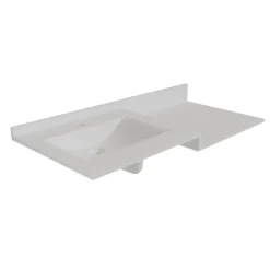 Cuisibane Plan vasque 120 cm en résine 1 vasque décentrée - ATOLL* Plan Simple Vasque