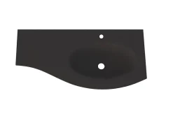 Plan vasque à droite verre noir Vague 104 cm