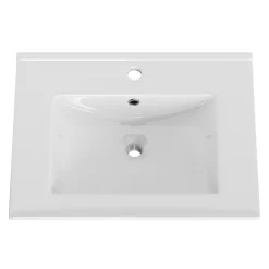 Plan vasque à encastrer blanc en céramique l.61 cm, Opah* Plan Simple Vasque