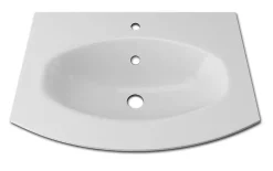 Plan vasque à encastrer l.69 cm blanc en résine, Vague