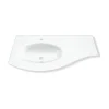 Plan vasque à gauche verre 104 cm Vague* Plan Simple Vasque